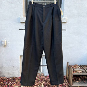 Vintage Parisian Signature Black Wool Trousers